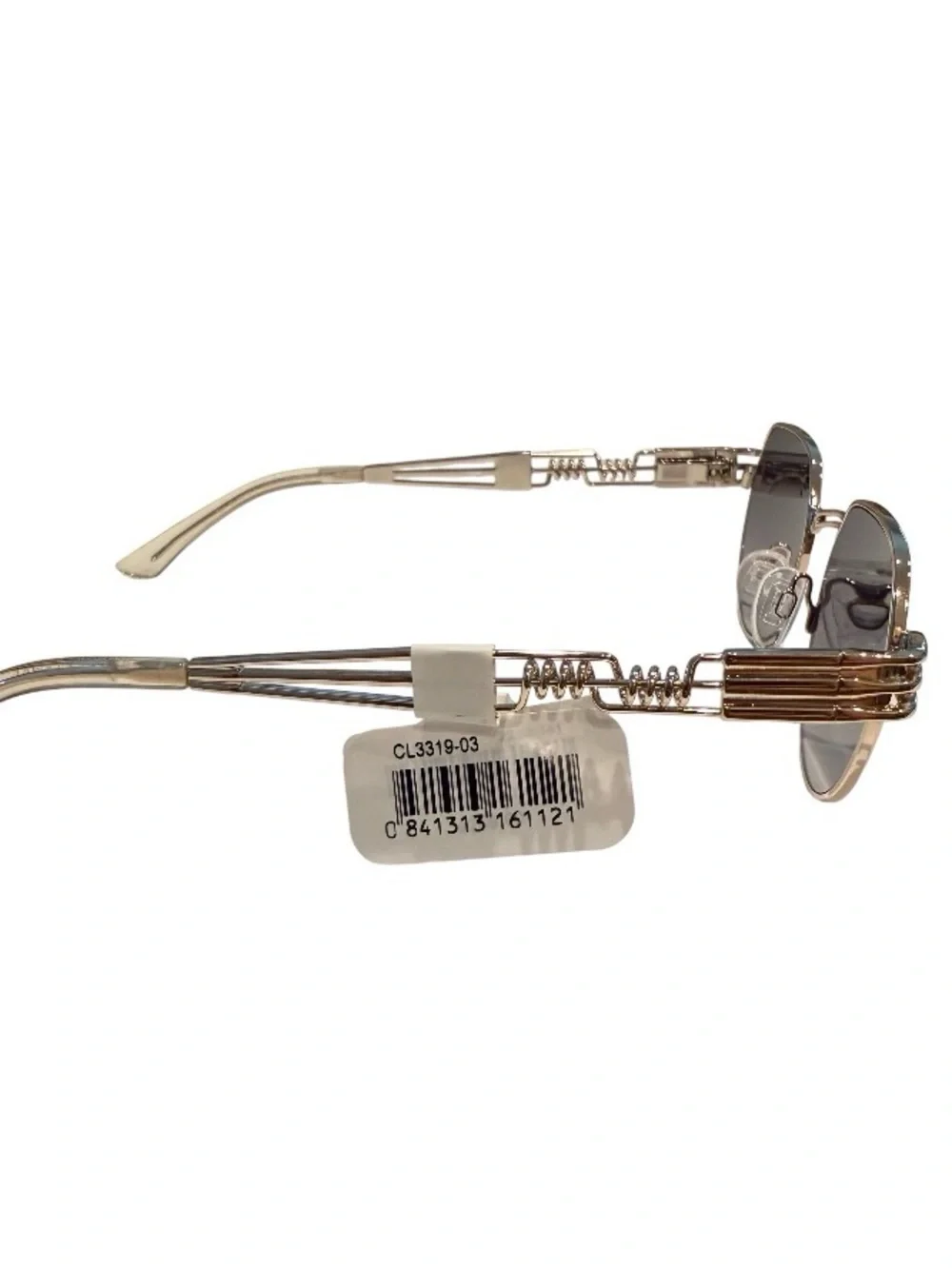 NEW Carolina Lemke Gold Tan Metal Intricate Frame Sunglasses Unisex Geometric